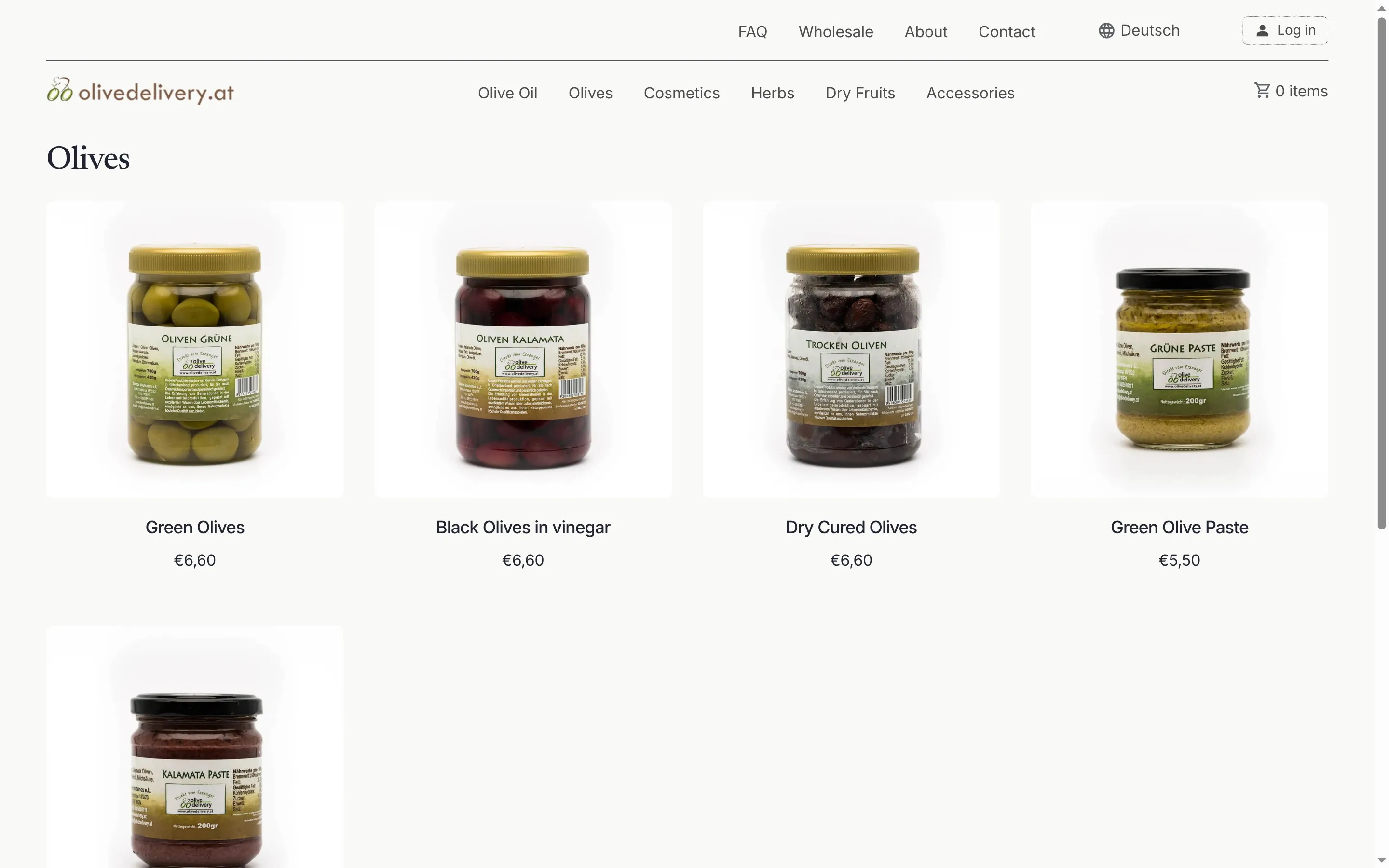 Olives category page